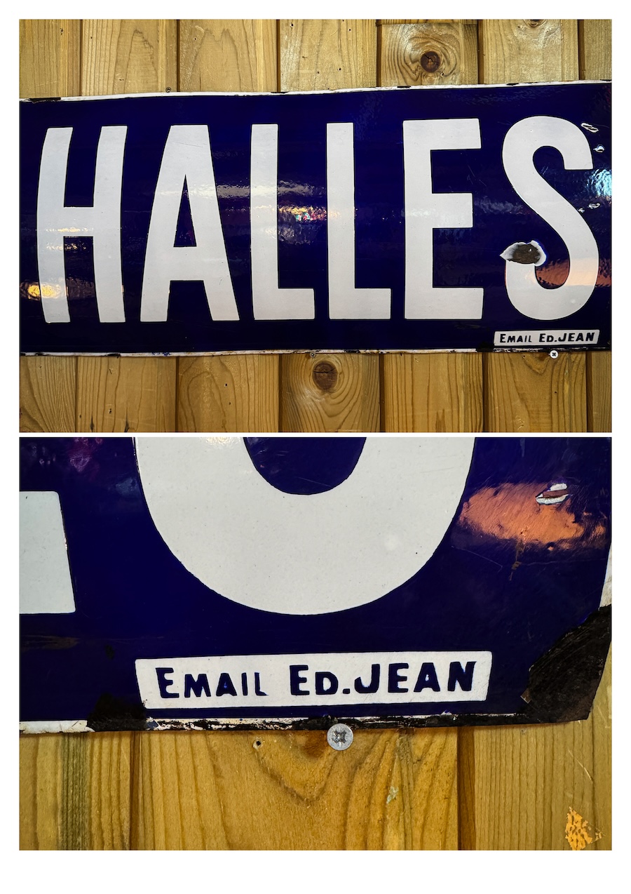 Plaque émaillée authentique métro Les Halles