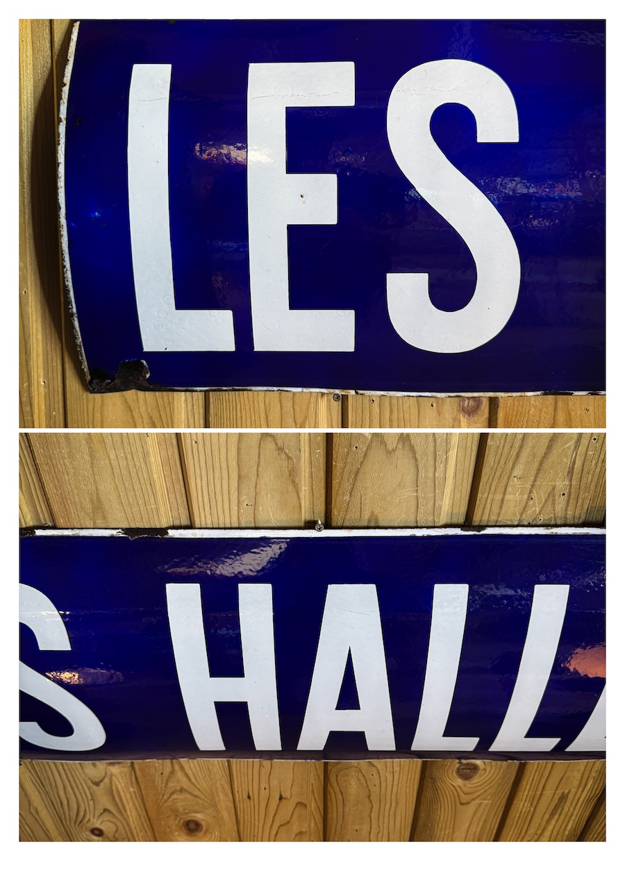 Plaque émaillée collection métro Les Halles