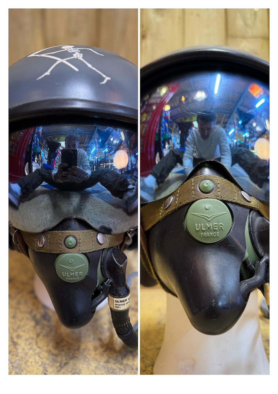 Casque Gueneau avion de chasse 1960 avec masque d'origine – Image 3