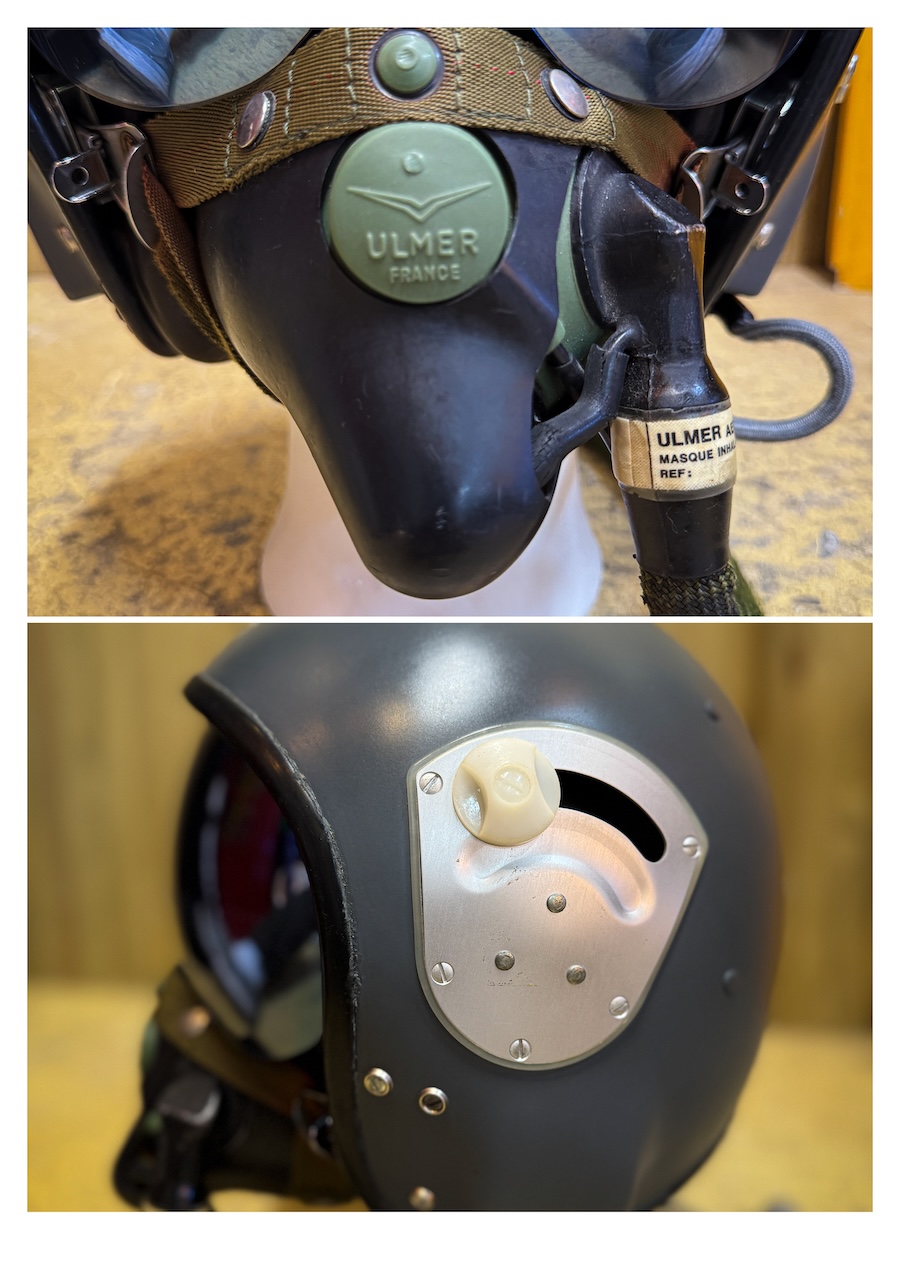 Casque Gueneau avion de chasse 1960 avec masque d'origine – Image 6