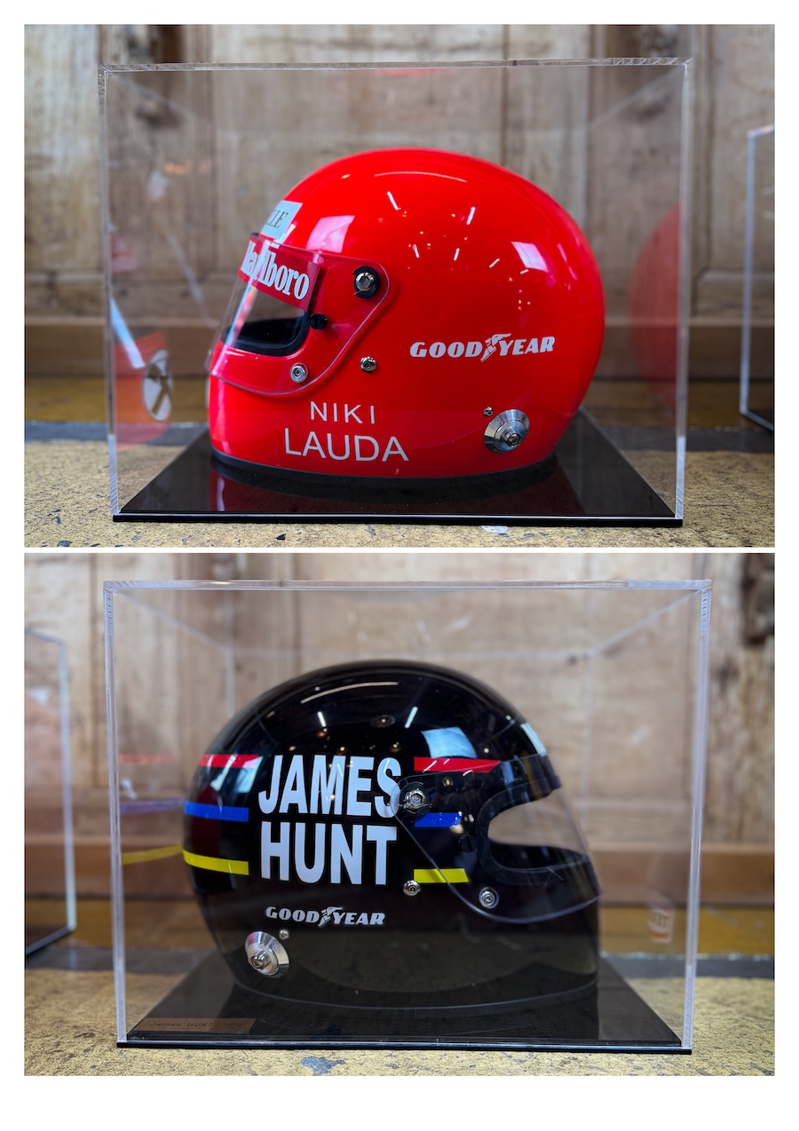 Casques Formule 1 LAUDA VS HUNT authentiques