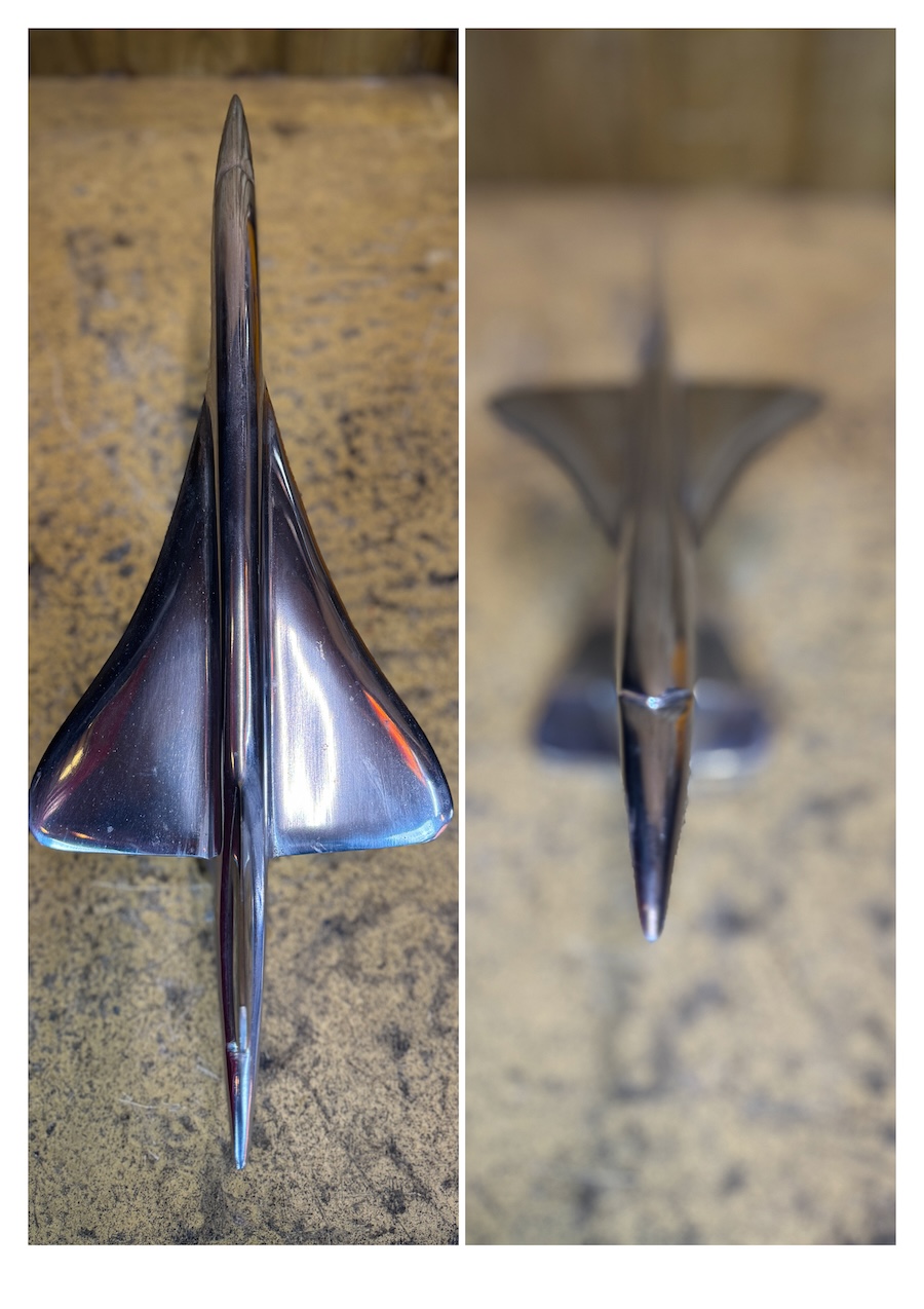 Maquette Concorde fonte aluminium sur pied