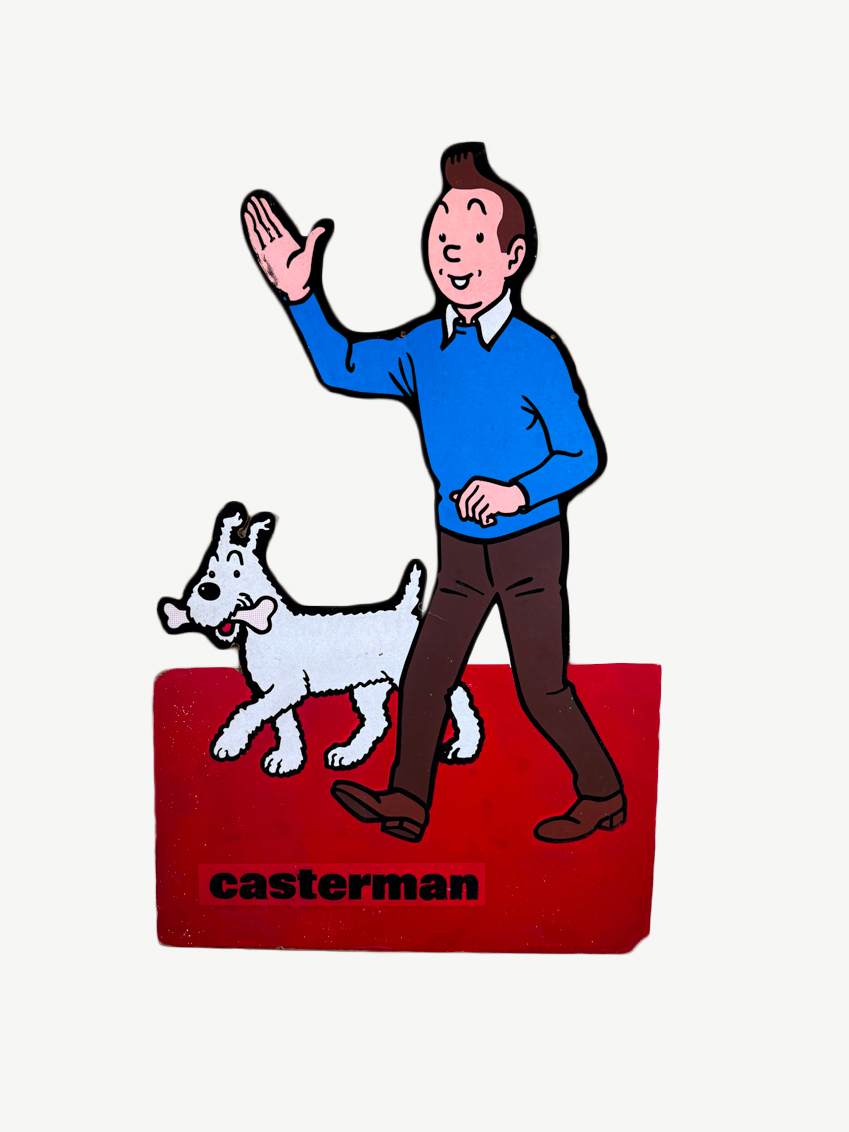 Affiche publicitaire Tintin Casterman vintage