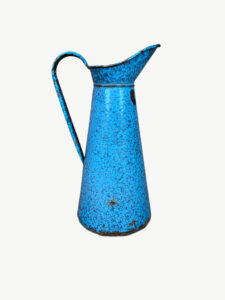 Enamelled tin jug
