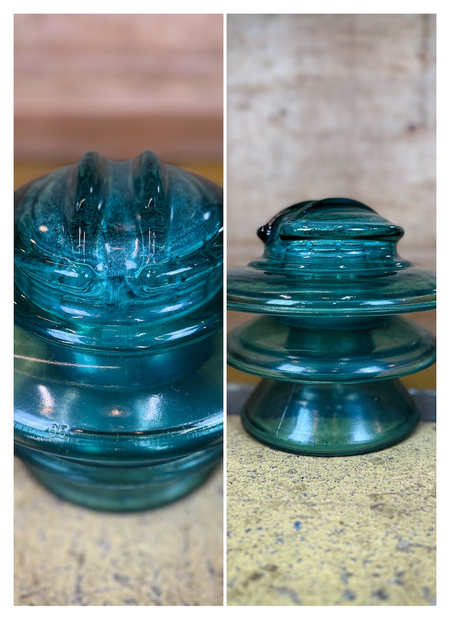 Isolateur électrique en verre brocante