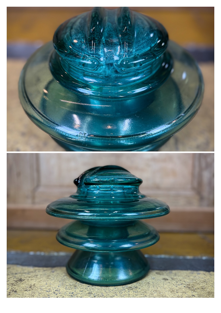 Isolateur électrique en verre antiquités