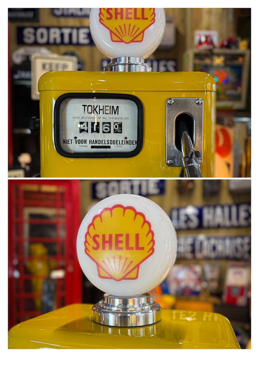 Pompe à essence Shell Jaune Tokheim originale