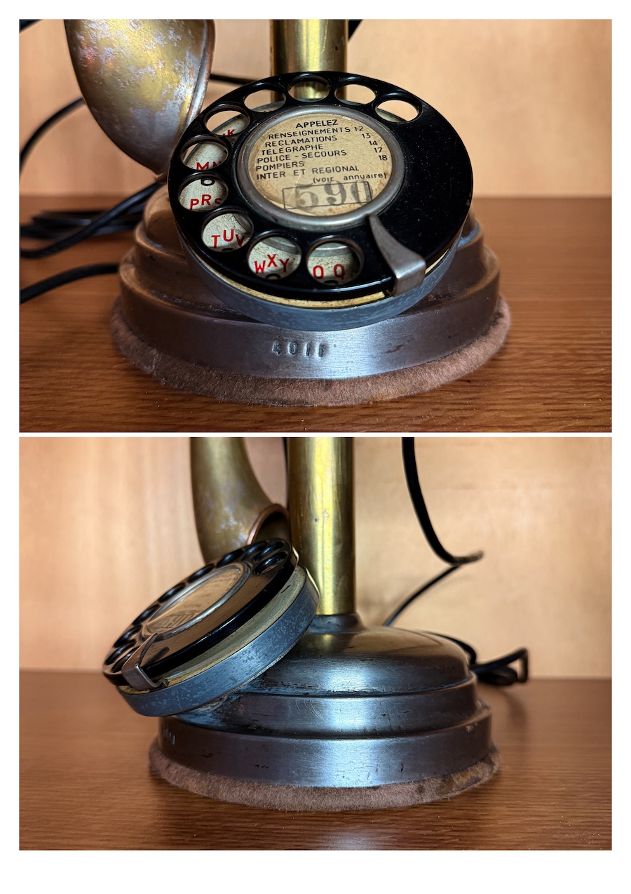 Téléphone chandelier ancien brocante